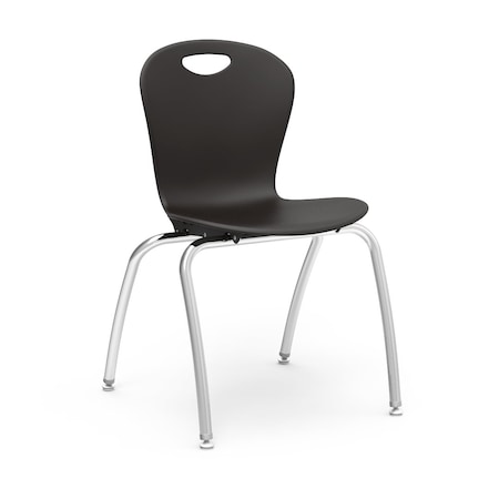 Virco Civitas ZUMA Series 18" Classroom Chair, 5th Grade - Adult with Nylon Glides - Black Seat CZ18